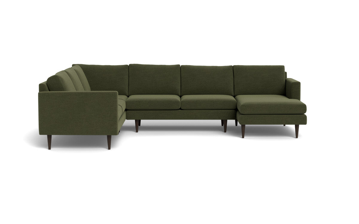 Wallace 130" Untufted Corner Sectionals w. Right Chaise - Elliot Avocado