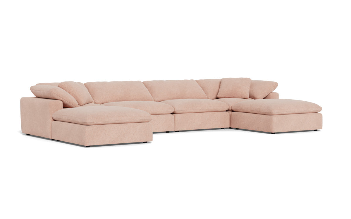 Fluffy 178" 4 Piece Sectional W/Double Otto - Elliot Blush