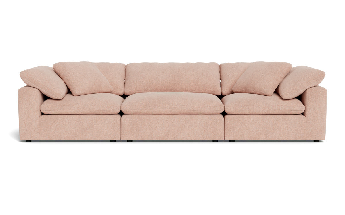 Fluffy 133.5" 3pc Sofa - Elliot Blush
