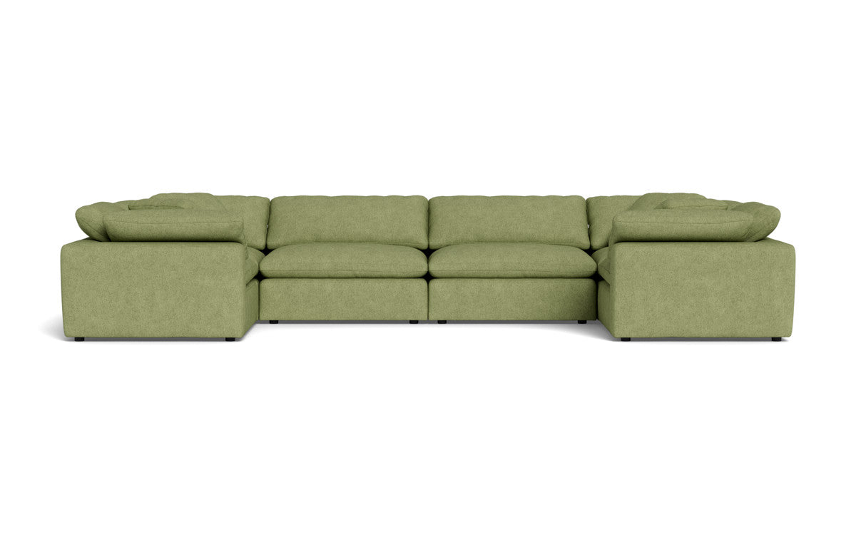 Fluffy 178" 4 Corner U Sectional - Elliot Celadon