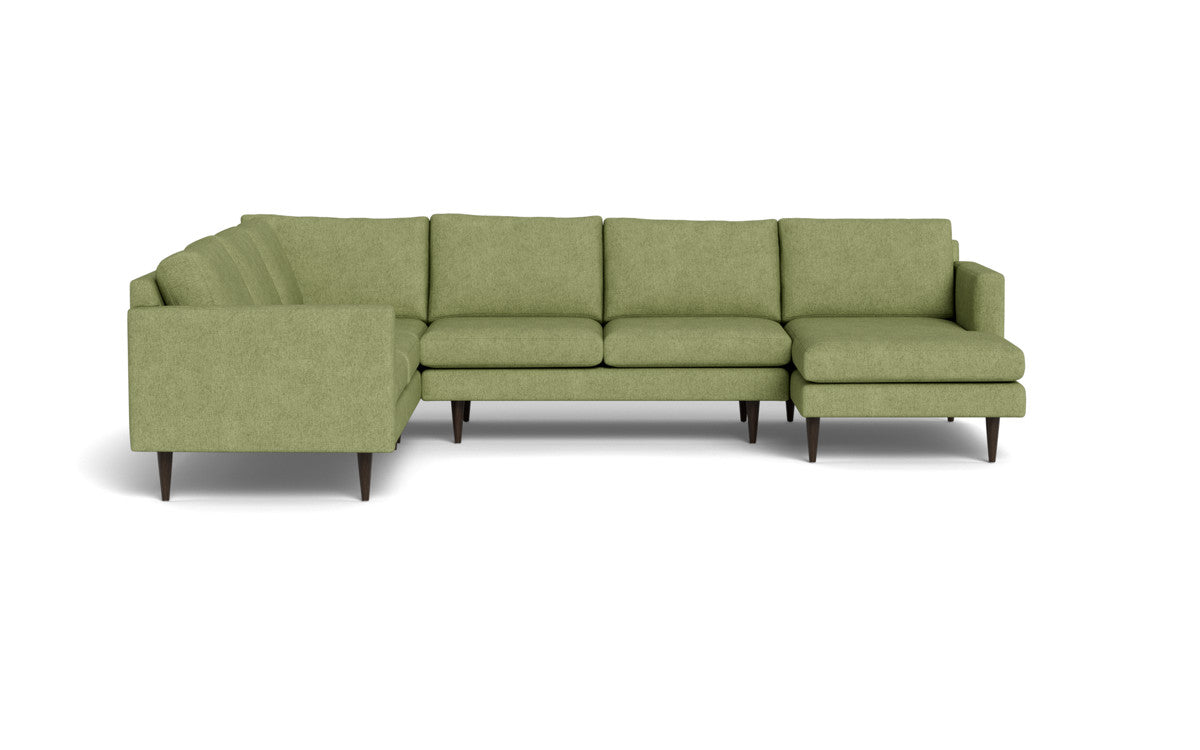 Wallace 130" Untufted Corner Sectionals w. Right Chaise - Elliot Celadon