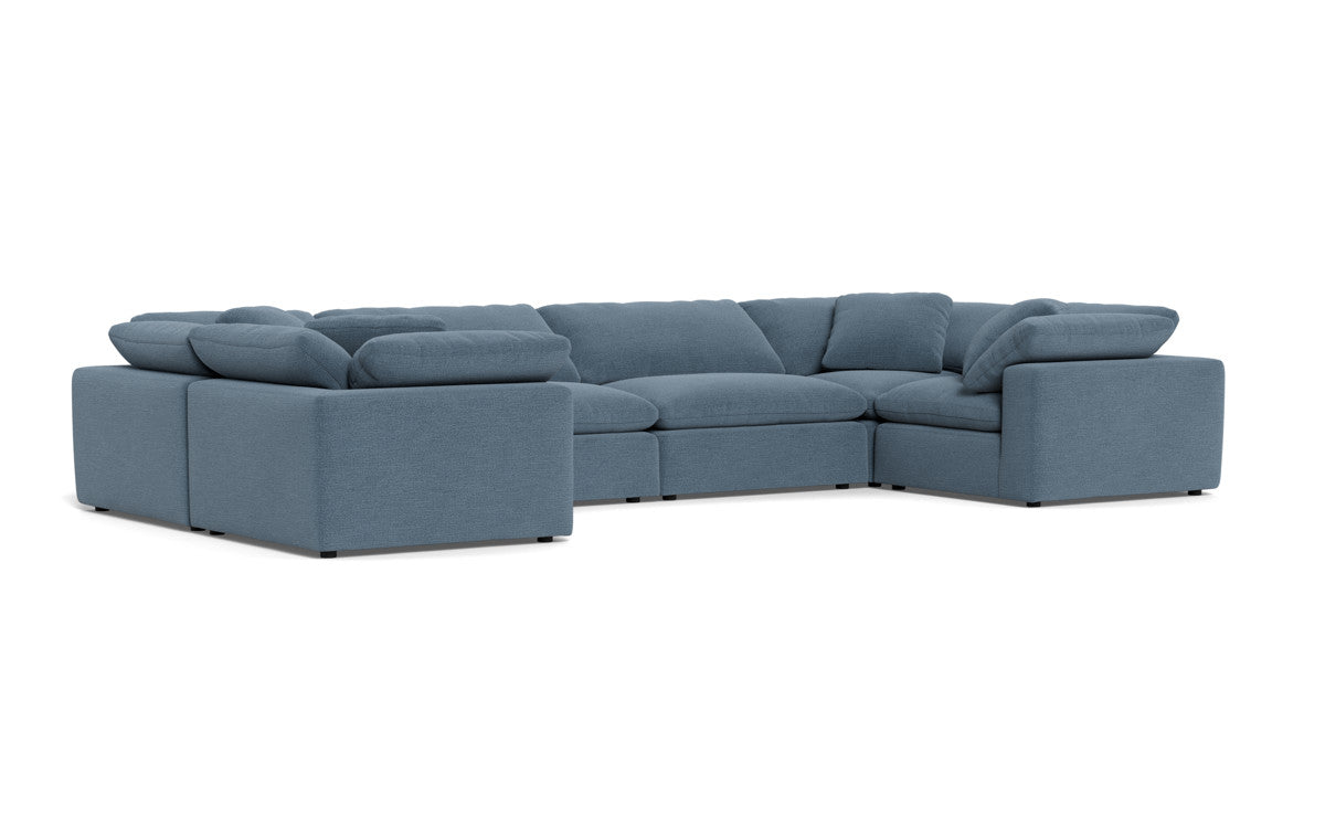 Fluffy 178" 4 Corner U Sectional - Elliot French Blue