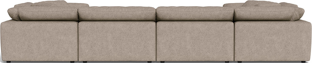 Fluffy 178" 4 Corner U Sectional - Elliot Pebble