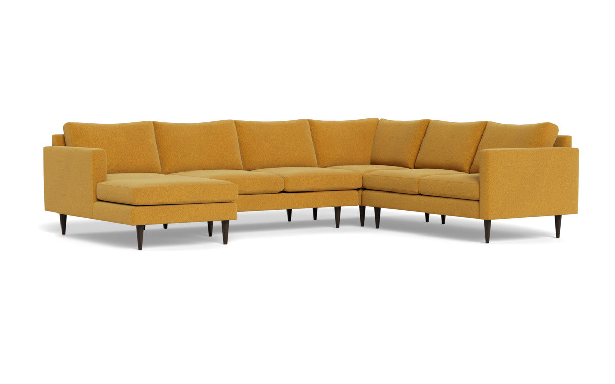 Wallace 130" Untufted Corner Sectionals w. Left Chaise - Elliot Sunflower