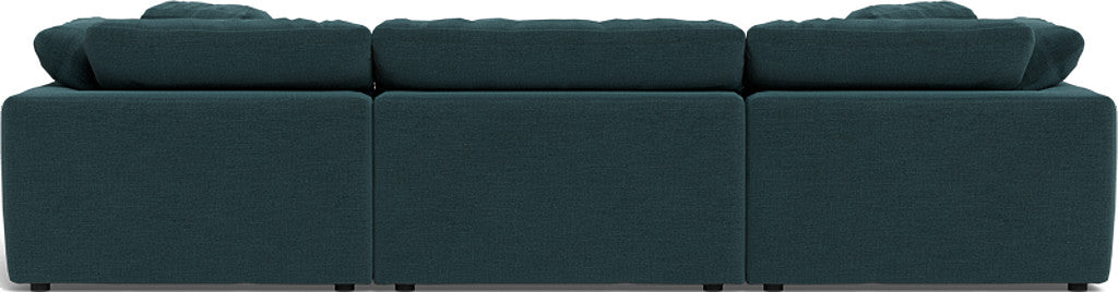 Fluffy 133.5" 3 Piece Sofa W/Double Ottoman - Elliot Teal