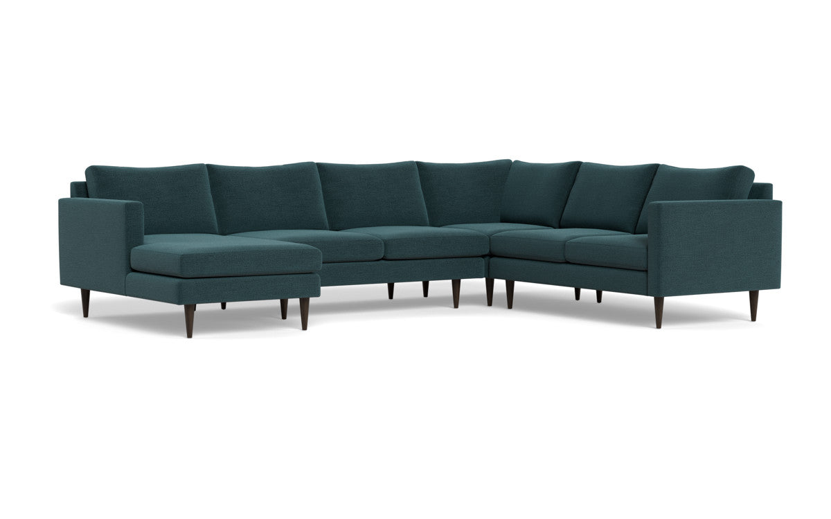 Wallace 130" Untufted Corner Sectionals w. Left Chaise - Elliot Teal