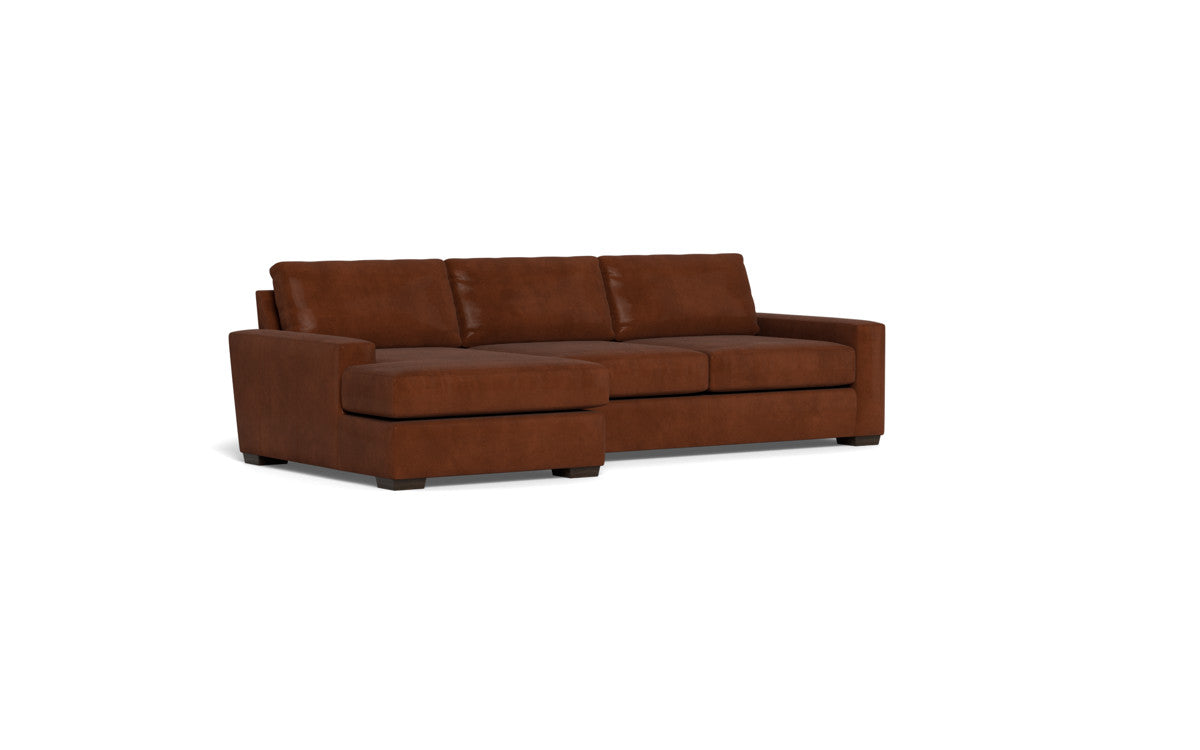 Mas Mesa 123" Deep Leather Left Chaise Sectional - Ever-Last Leverage