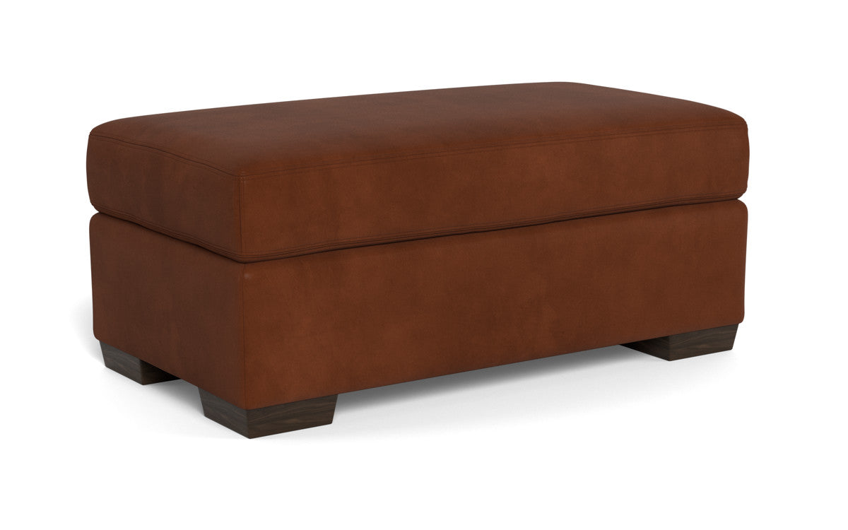 Mesa Leather Ottoman - Clive Sycamore
