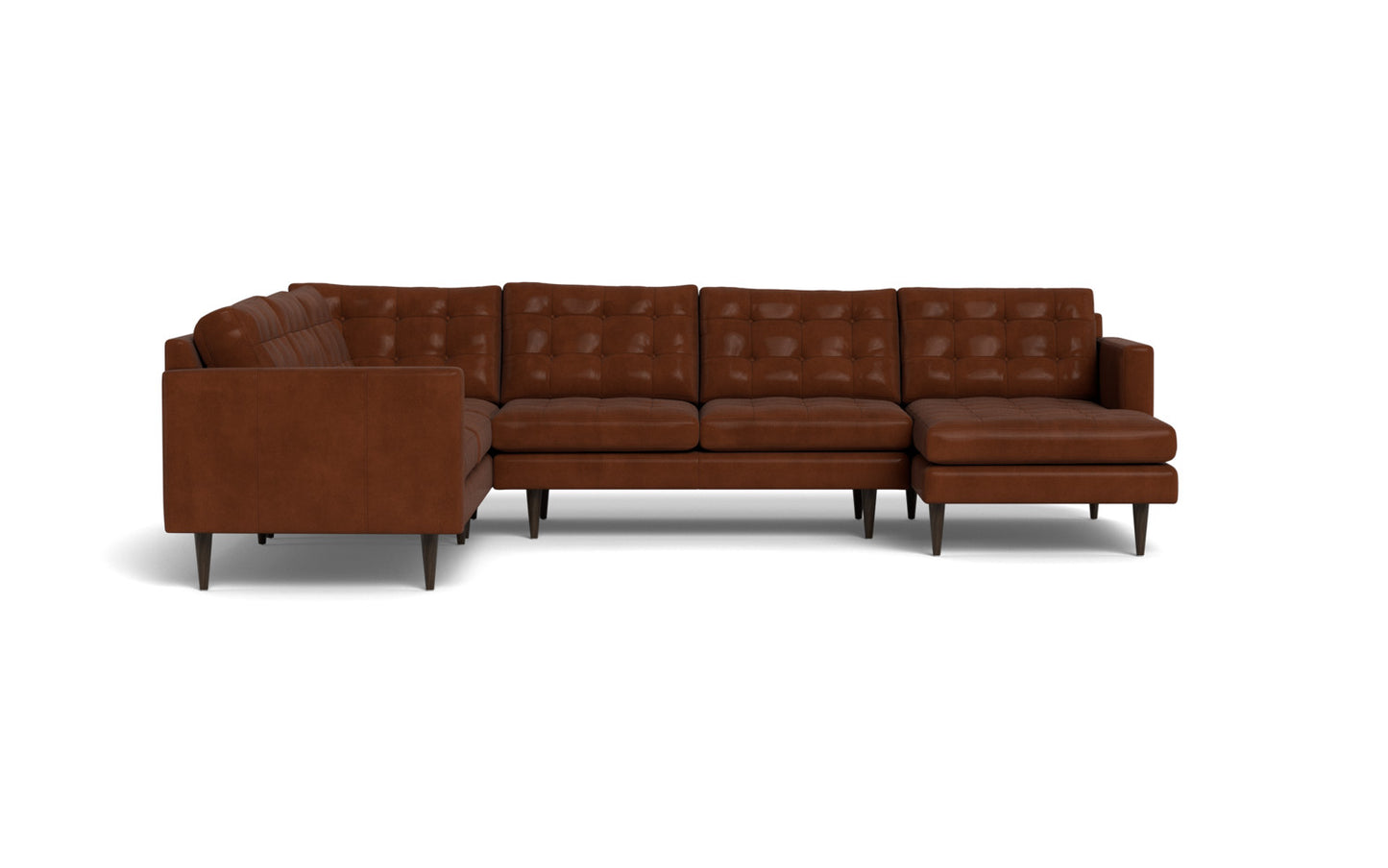 Wallace 131" Leather Corner Sectionals w. Right Chaise - Ever-Last Leverage