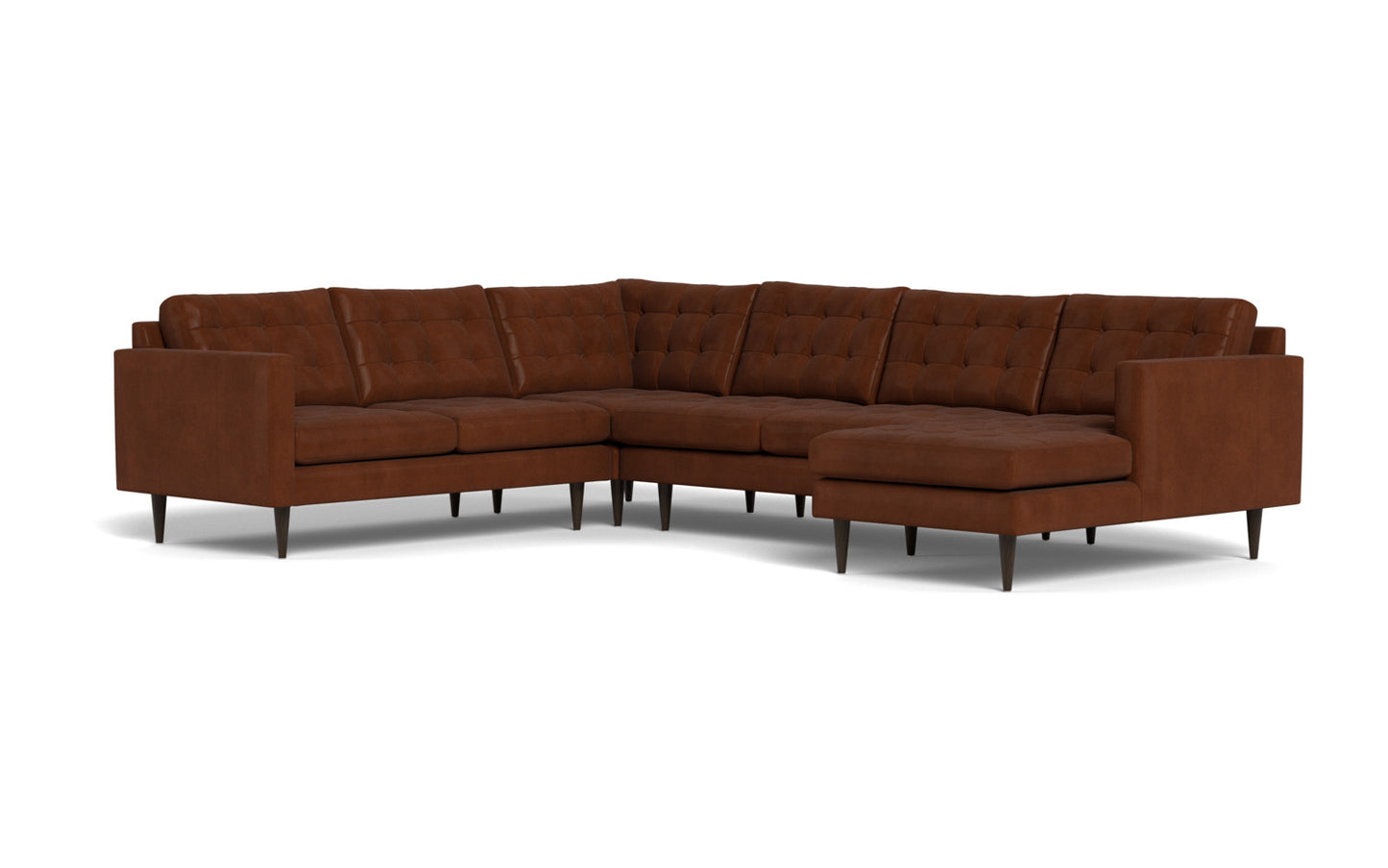 Wallace 131" Leather Corner Sectionals w. Right Chaise - Ever-Last Leverage