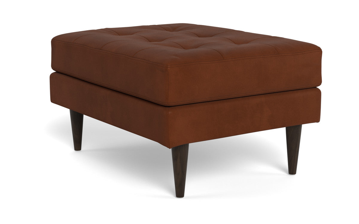 Wallace Leather Ottoman - Clive Sycamore