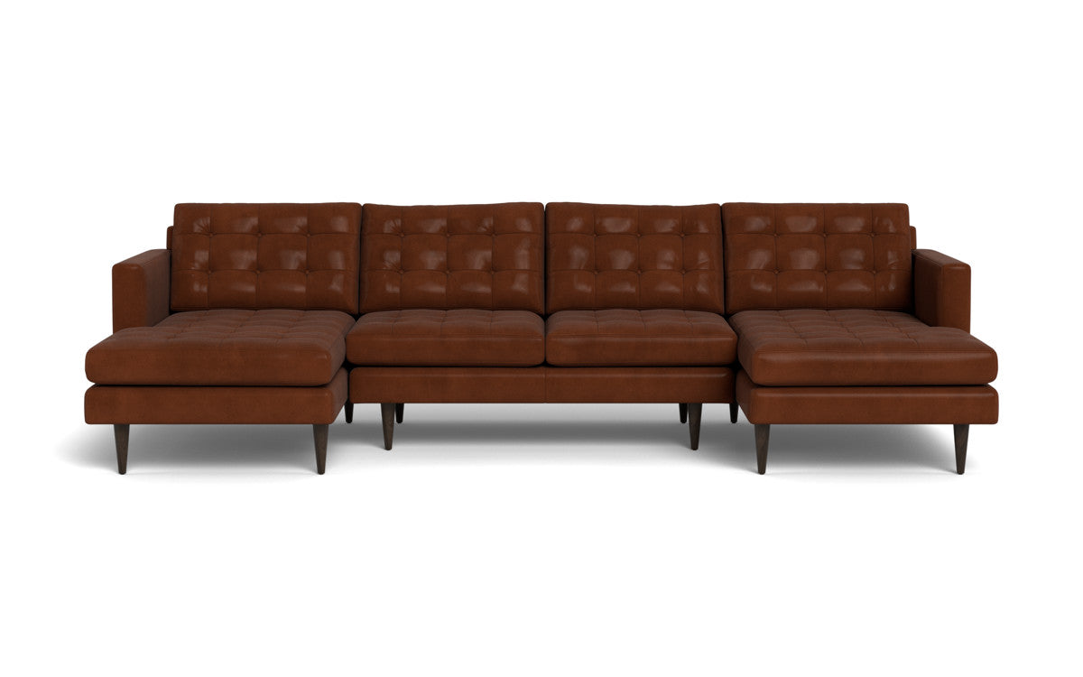 Wallace 126" Leather Double Chaise U Sectional - Ever-Last Leverage
