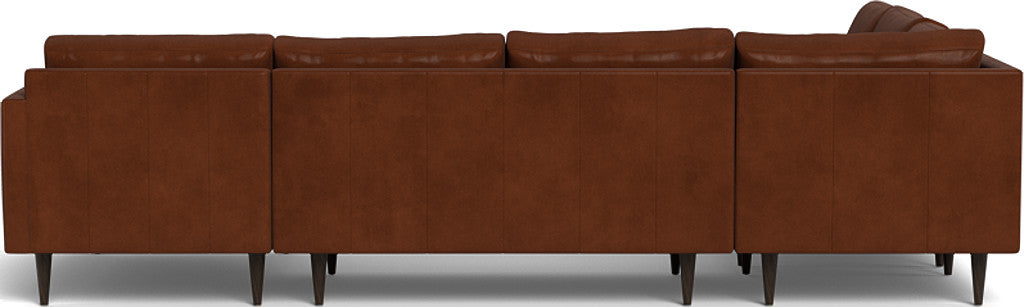 Wallace 131" Leather Untufted Corner Sectionals w. Right Chaise - Ever-Last Leverage