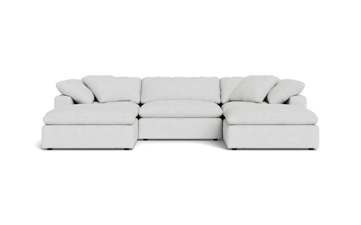 Fluffy 133.5" 3 Piece Sofa W/Double Ottoman - Elliot Dove