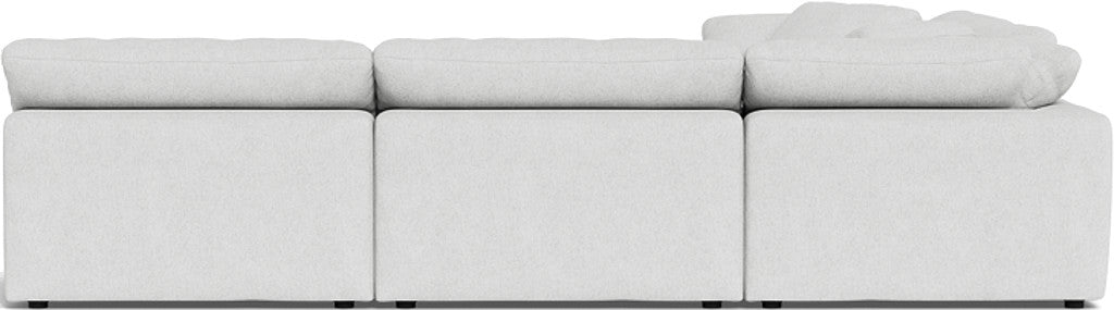 Fluffy 133.5" 5 Piece Sectional W/Ottoman - Elliot Dove