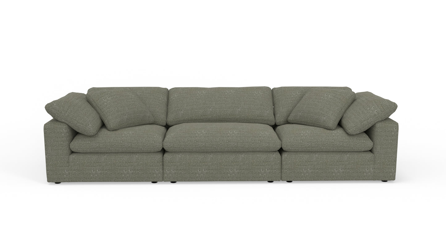 Fluffy 133.5" 3pc Sofa - Nepal Olive