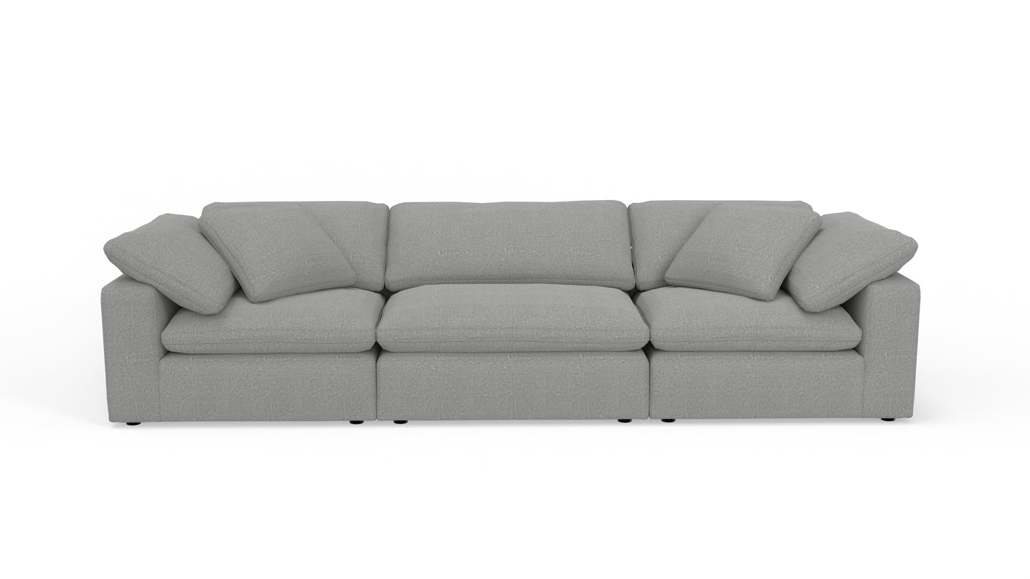 Fluffy 133.5" 3pc Sofa - Nepal Pebble