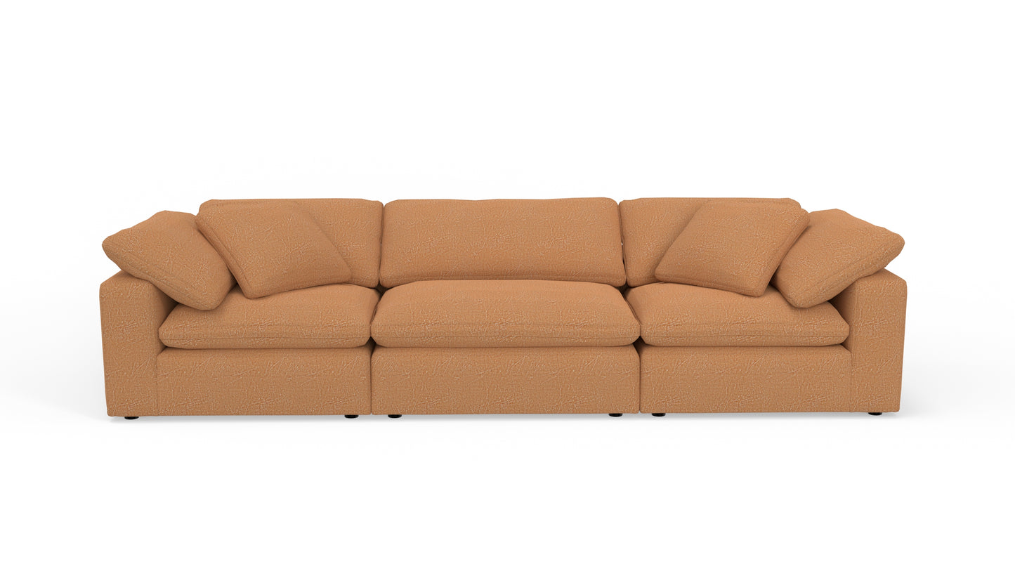 Fluffy 133.5" 3pc Sofa - Nepal Clay