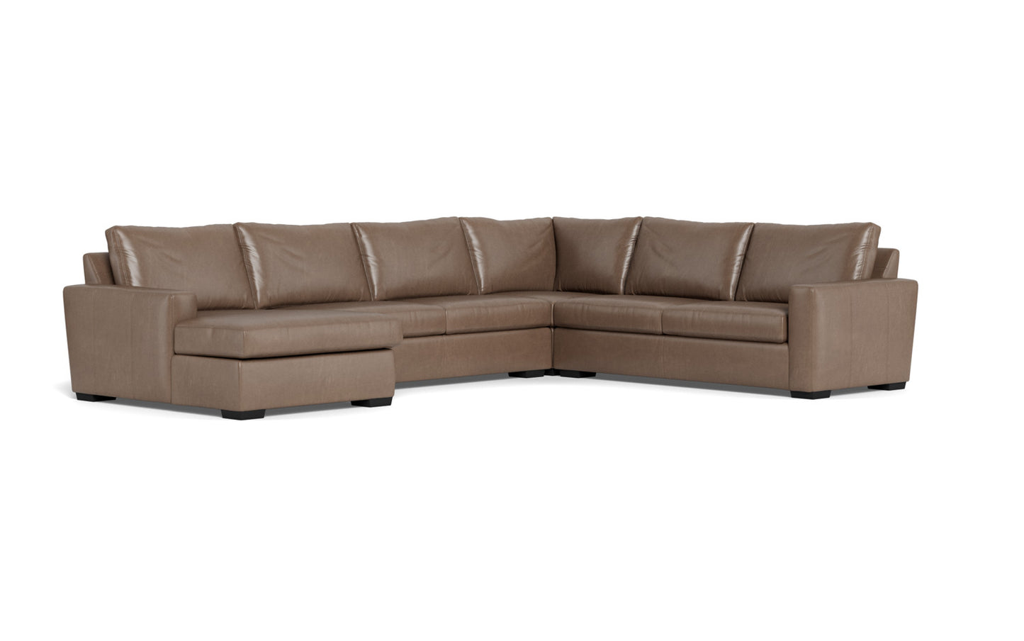 Mesa 156" Leather Corner Sectionals w. Left Chaise - Hudson Ash