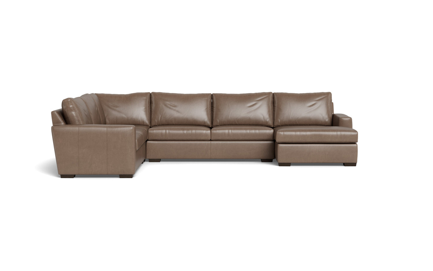 Mesa 156" Leather Corner Sectionals w. Right Chaise - Hudson Ash