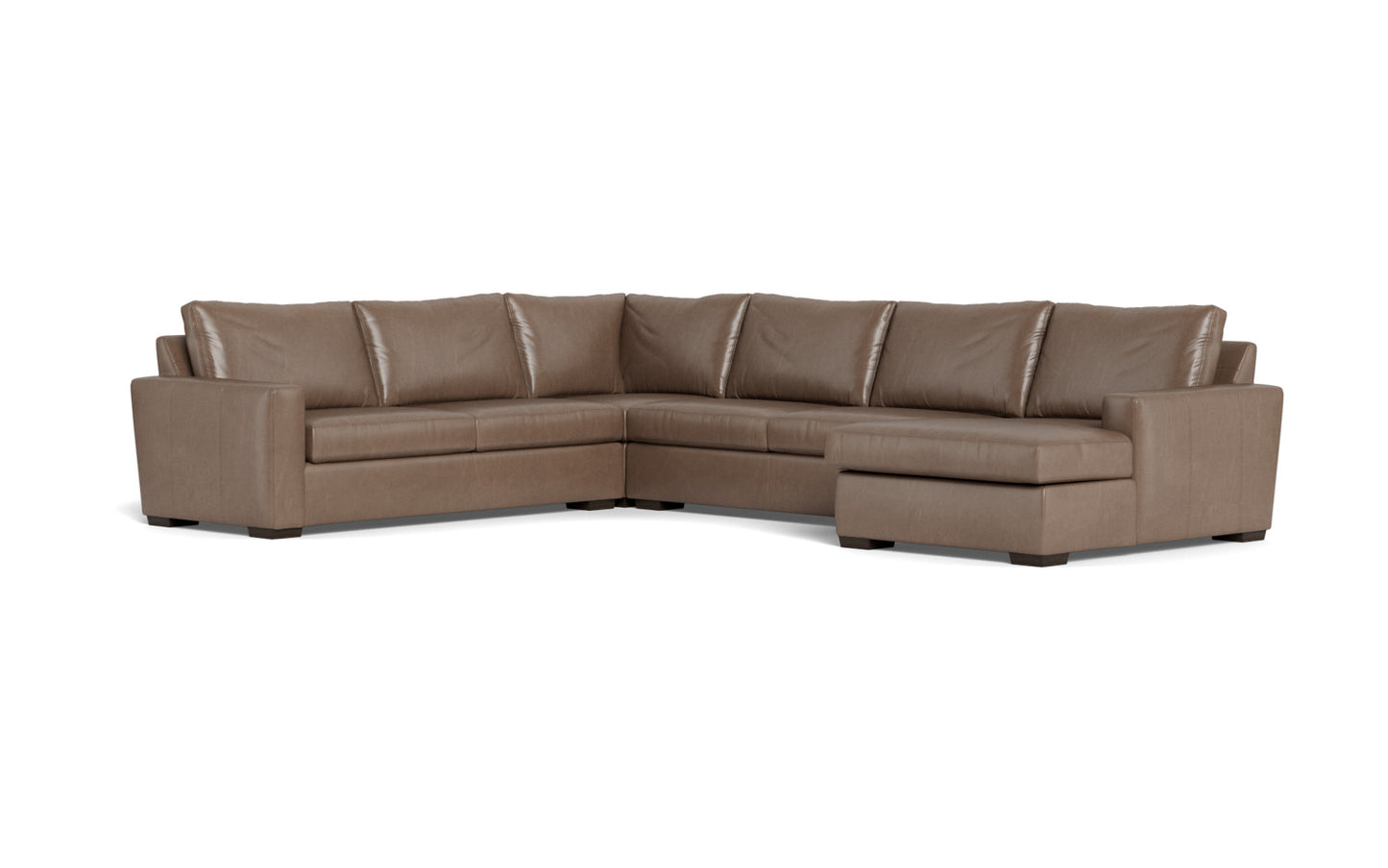 Mesa 156" Leather Corner Sectionals w. Right Chaise - Hudson Ash