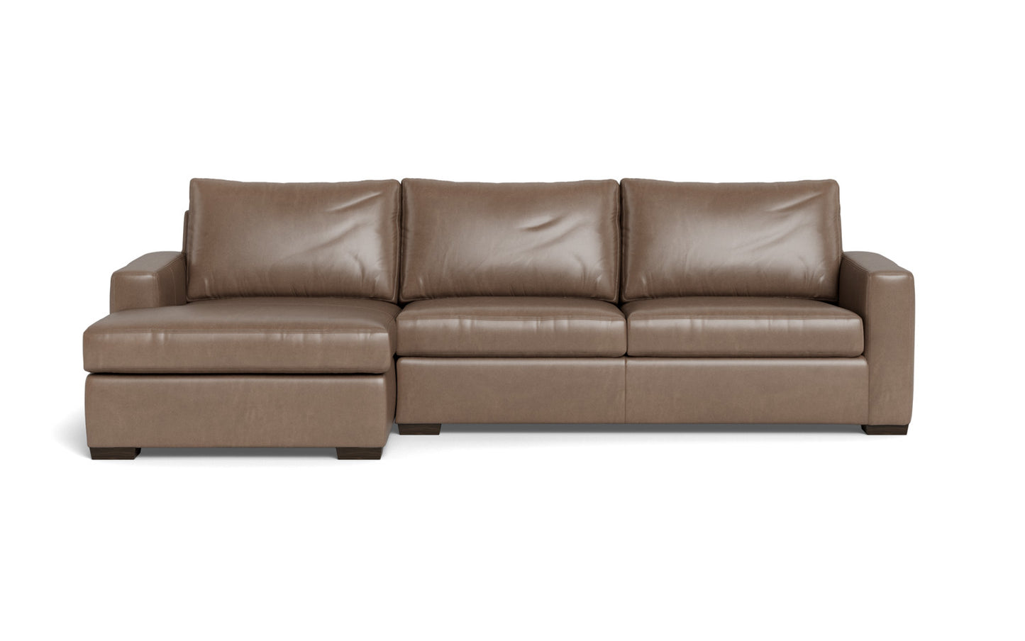 Mesa 123" Leather Left Chaise Sectional - Hudson Ash