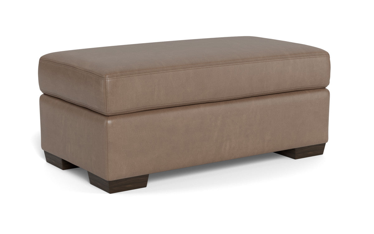 Mesa Leather Ottoman - Hudson Ash