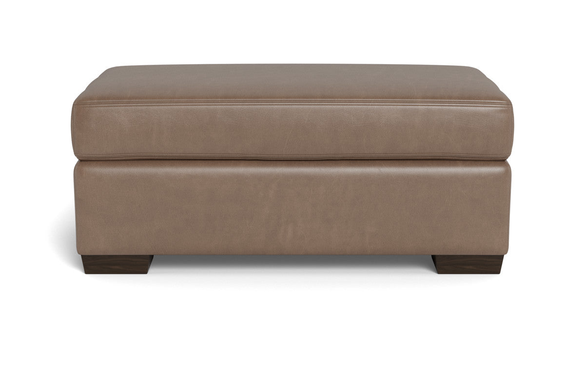Mesa Leather Ottoman - Hudson Ash