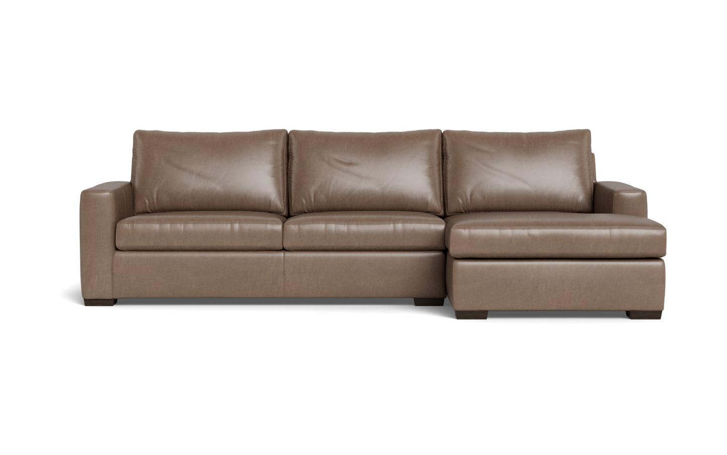 Mesa 123" Leather Right Chaise Sectional - Hudson Ash