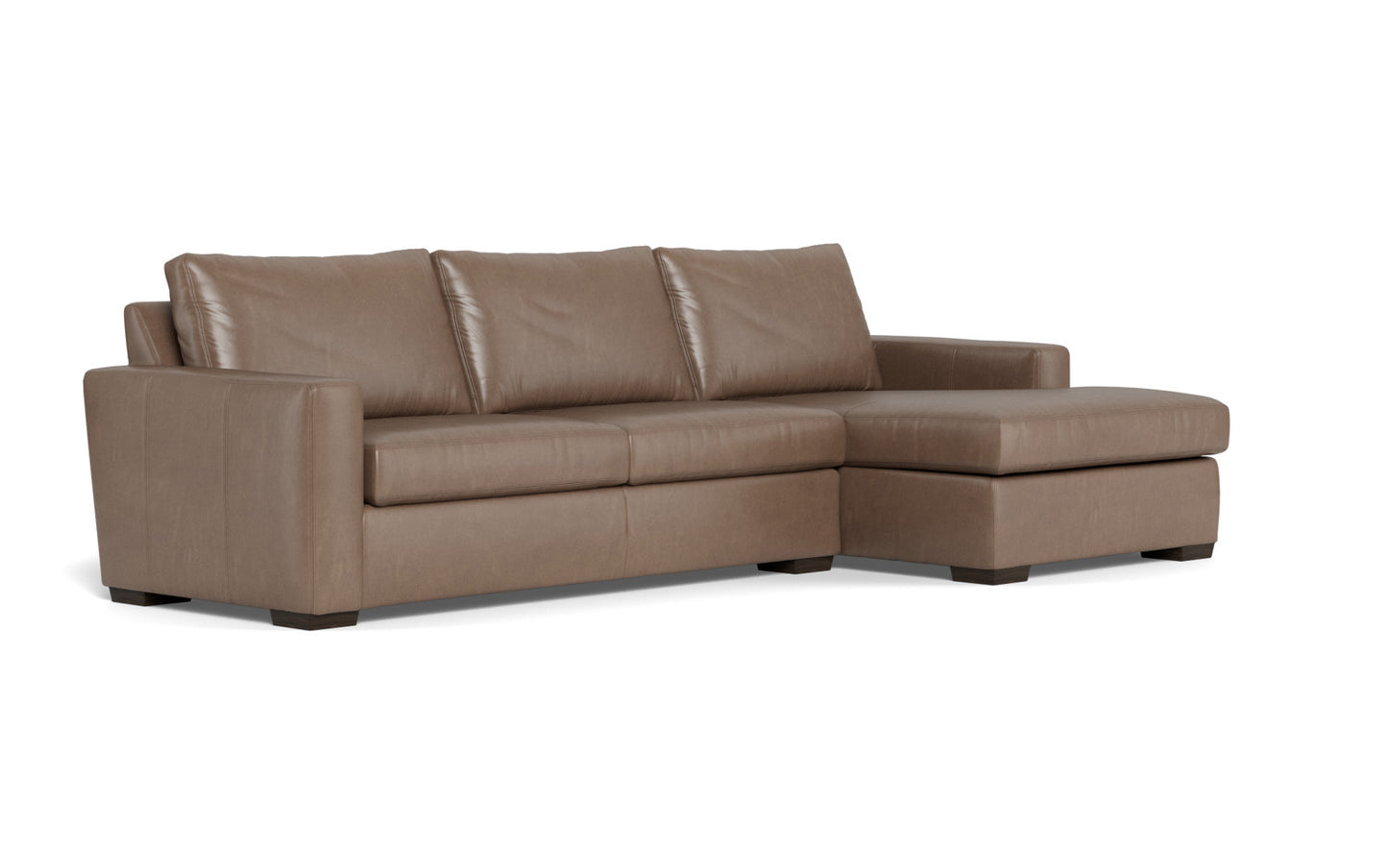Mesa 123" Leather Right Chaise Sectional - Hudson Ash