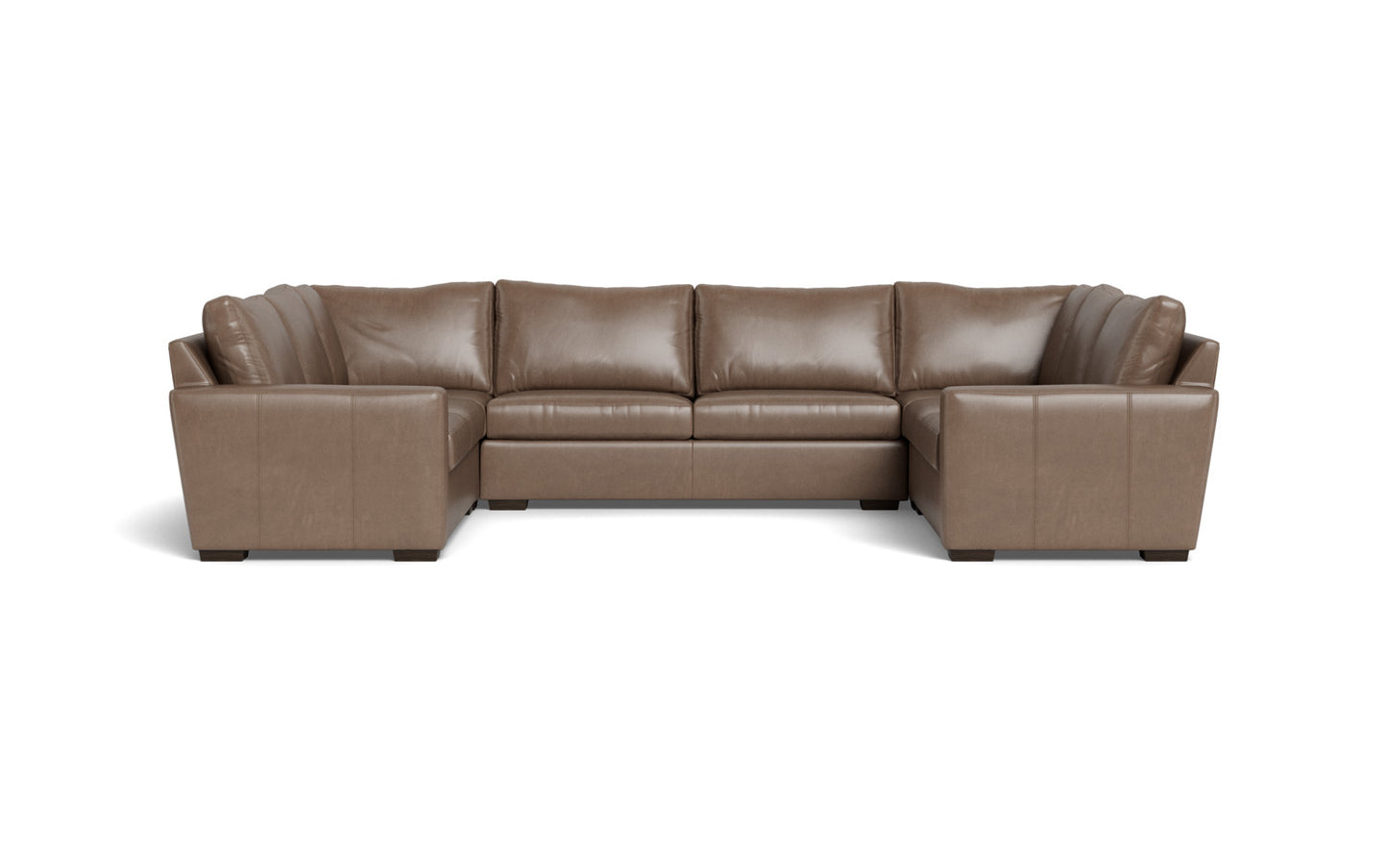 Mesa 154" Leather Condo U Sectional - Hudson Ash