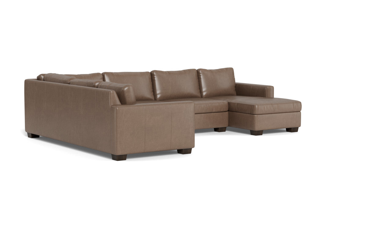 Track 141" Leather Corner Sectionals W. Full Sleeper & Right Chaise
