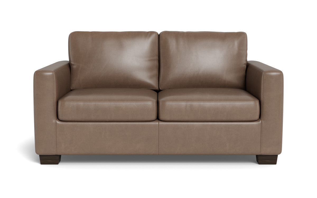 Track 62" Leather Loveseat - Hudson Ash