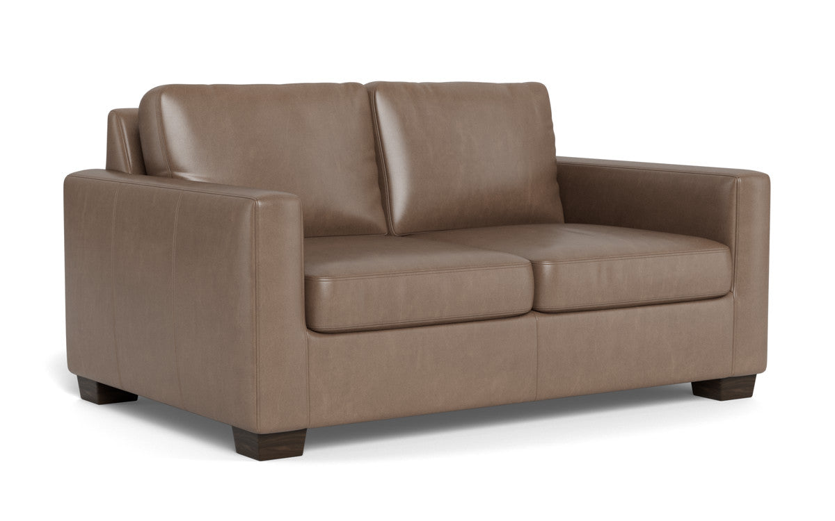 Track 62" Leather Loveseat - Hudson Ash