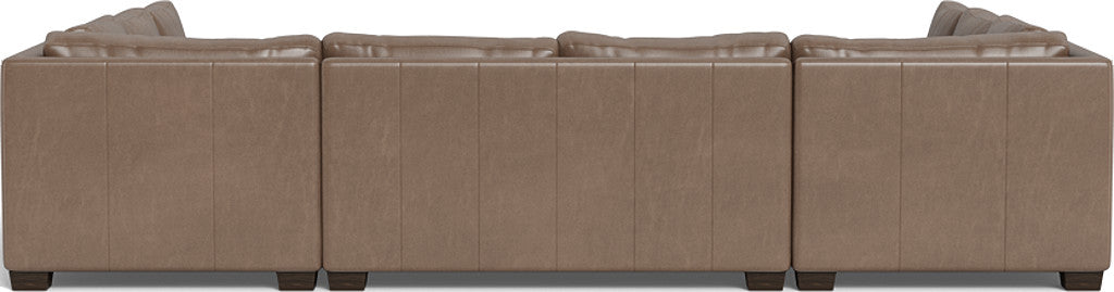Track 141" Leather Corner Sofa U Sectional - Hudson Ash