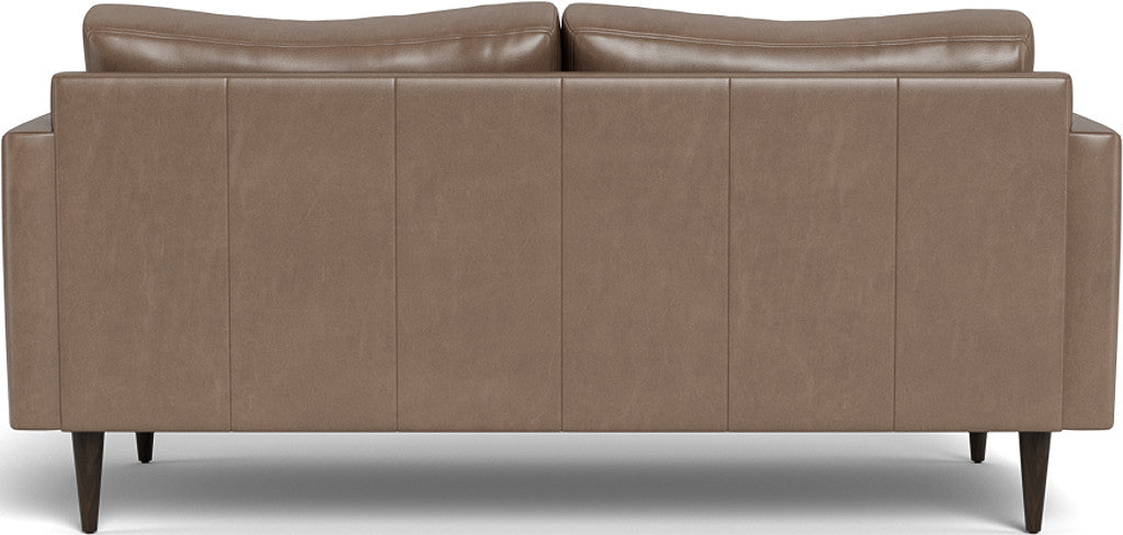 Wallace 74" Leather Untufted Apartment Sofa - Hudson Ash
