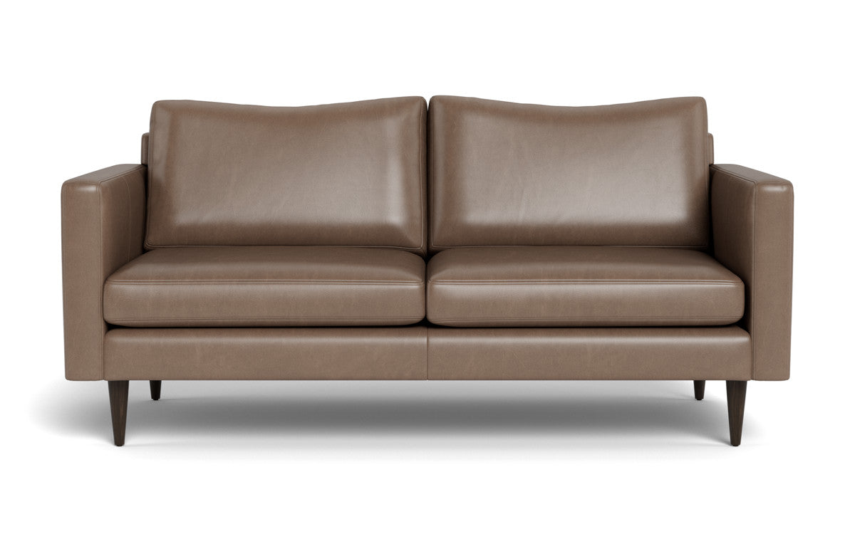 Wallace 74" Leather Untufted Apartment Sofa - Hudson Ash