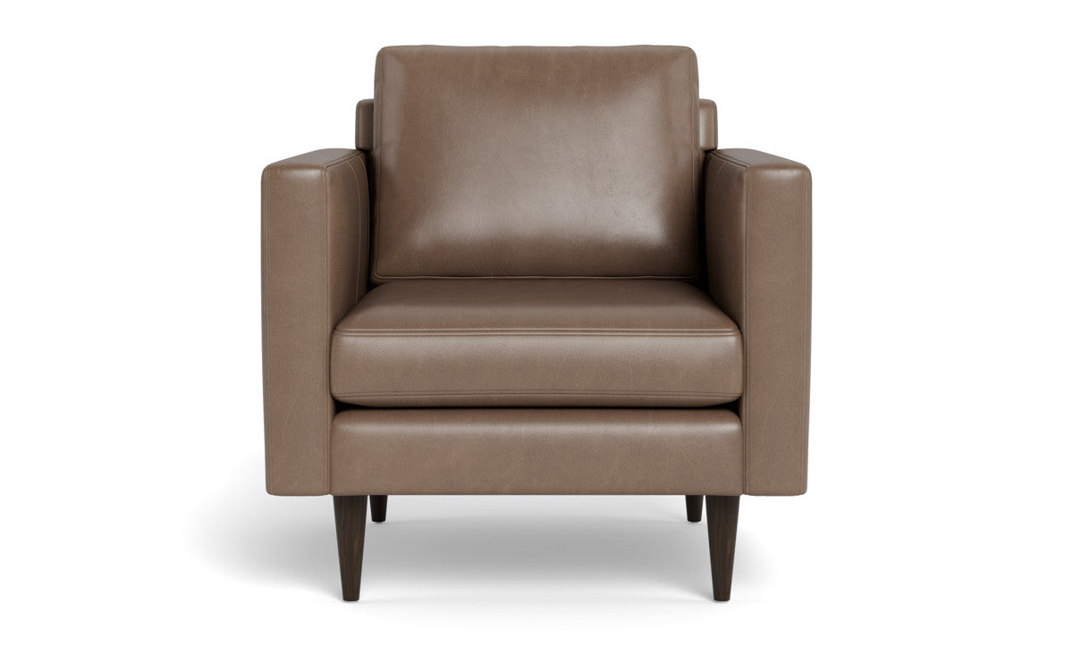 Wallace 34" Leather Untufted Arm Chair - Hudson Ash