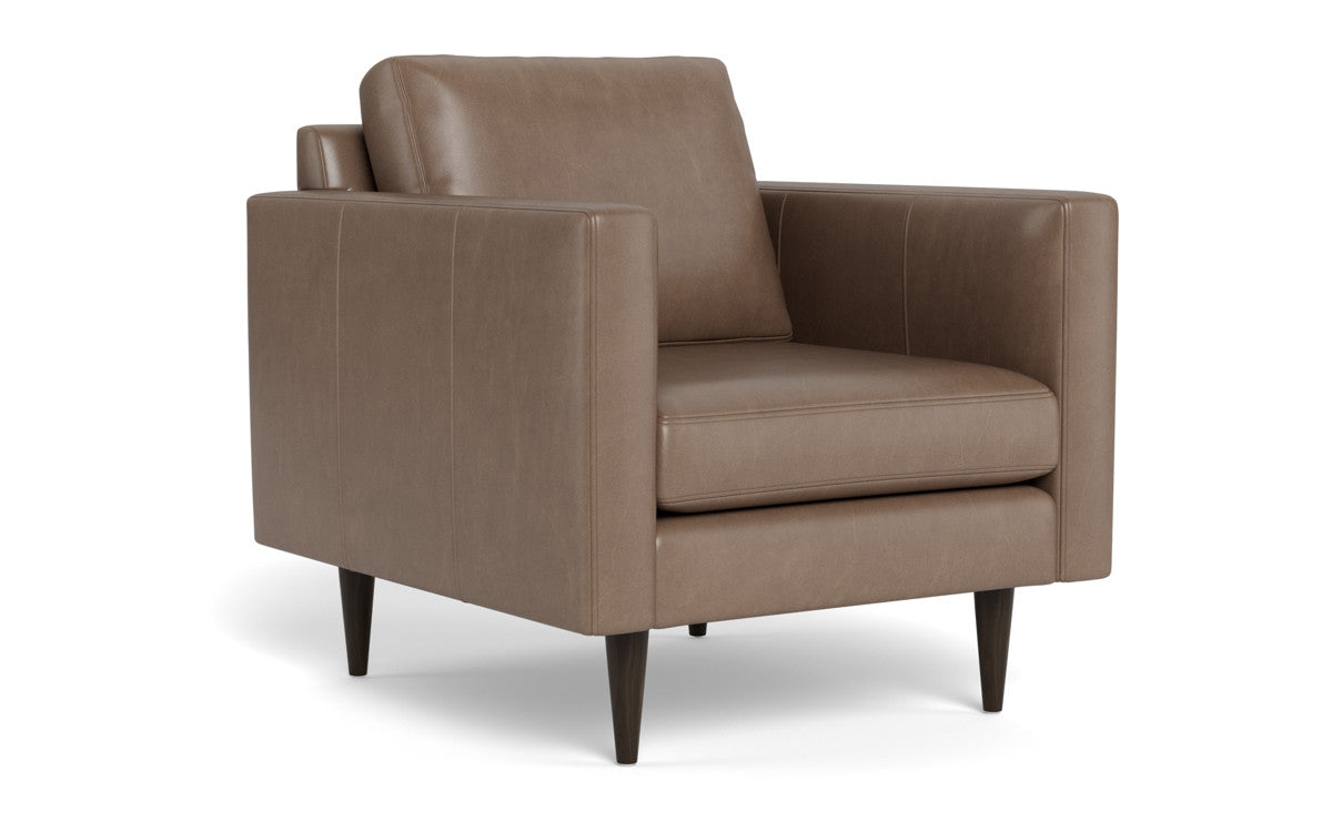 Wallace 34" Leather Untufted Arm Chair - Hudson Ash