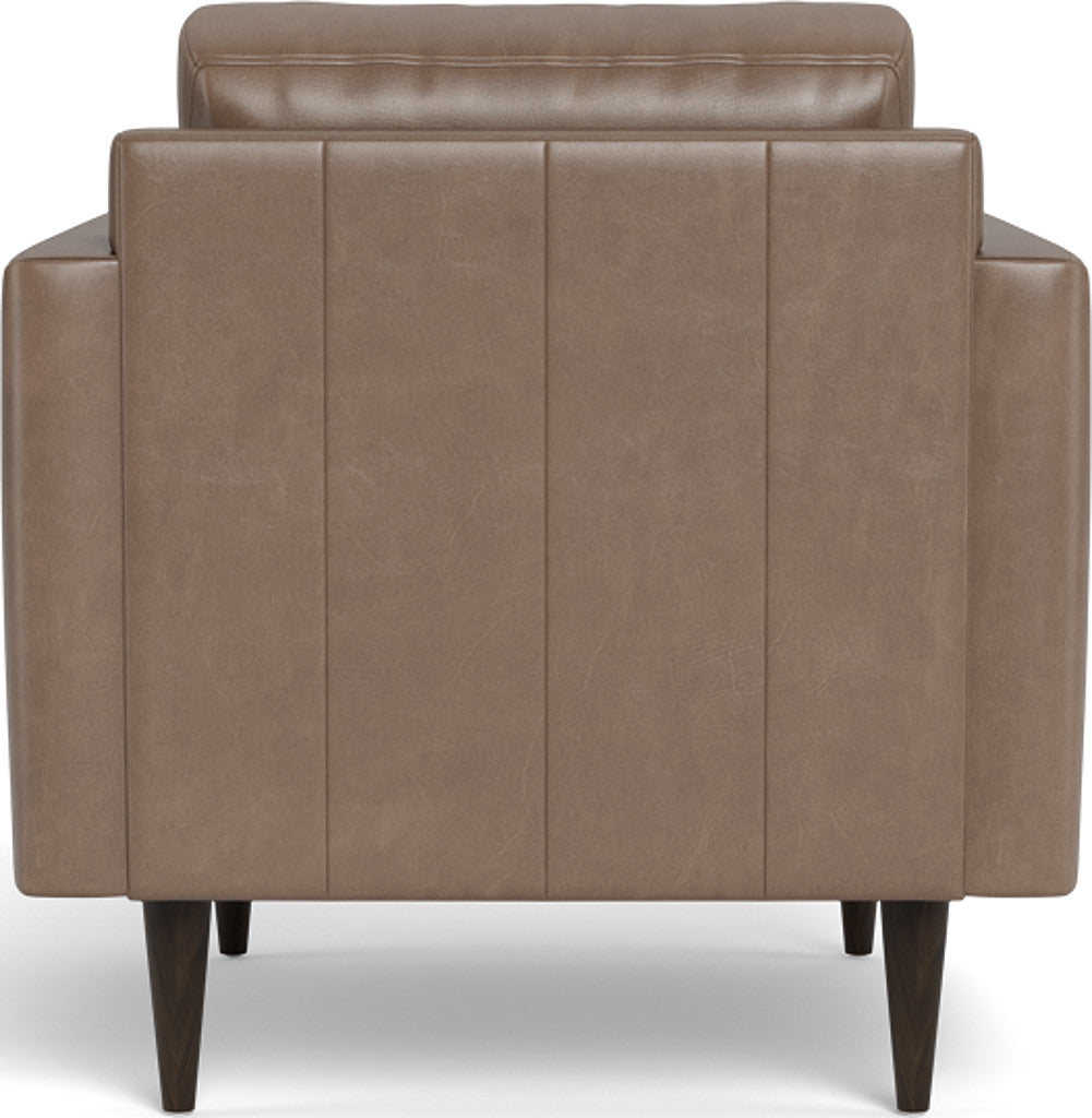 Wallace 34" Leather Untufted Arm Chair - Hudson Ash