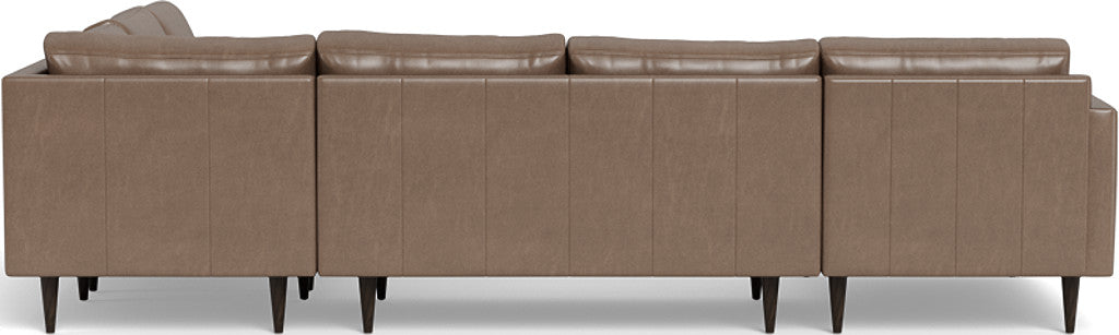 Wallace 130" Leather Untufted Corner Sectionals w. Left Chaise - Hudson Ash