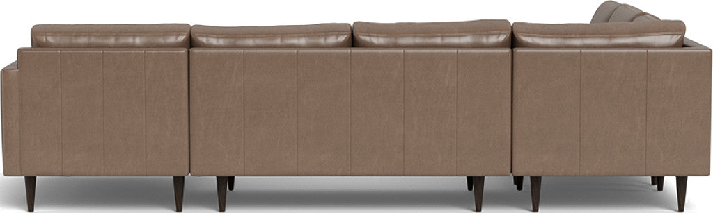 Wallace 131" Leather Untufted Corner Sectionals w. Right Chaise - Hudson Ash