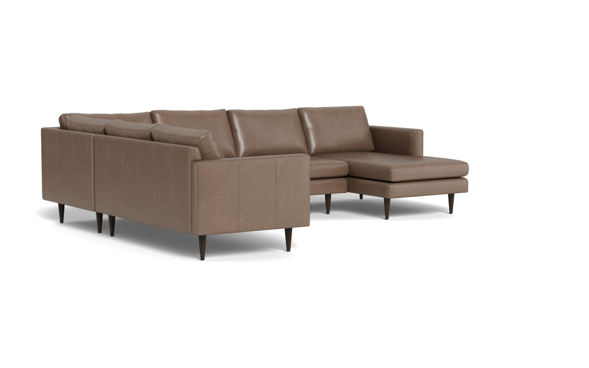 Wallace 131" Leather Untufted Corner Sectionals w. Right Chaise - Hudson Ash