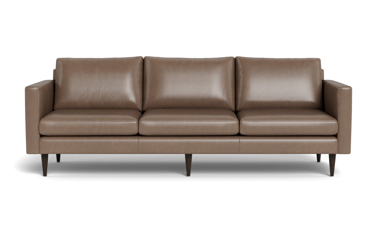 Wallace 98" Leather Untufted Estate Sofa - Hudson Ash