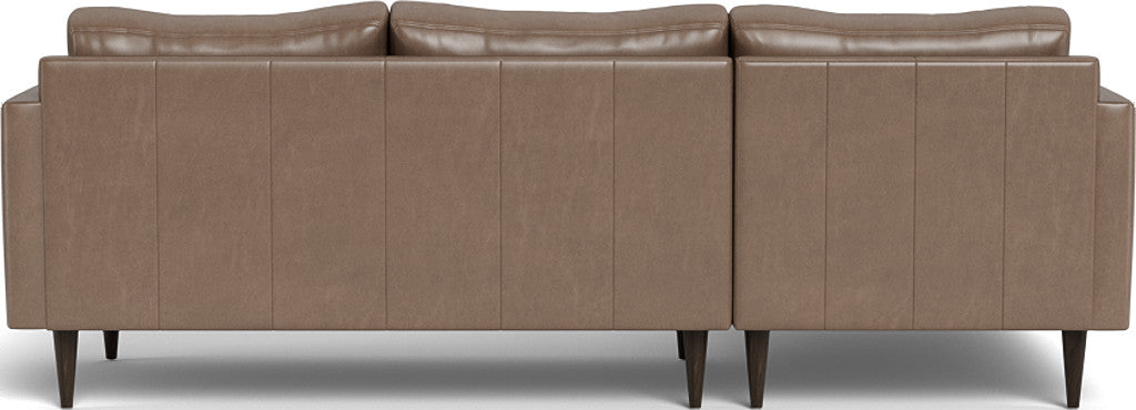 Wallace 98" Leather Untufted Left Chaise Sectional - Hudson Ash