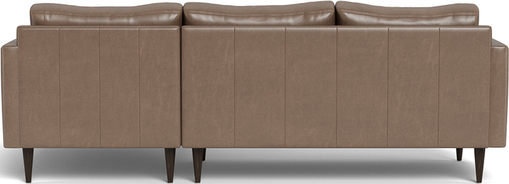 Wallace 98" Leather Untufted Right Chaise Sectional - Hudson Ash