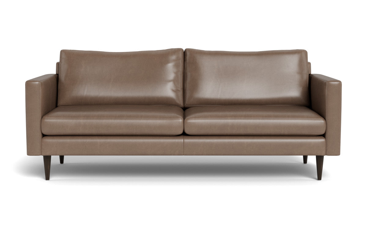 Wallace 85" Leather Untufted Sofa - Hudson Ash