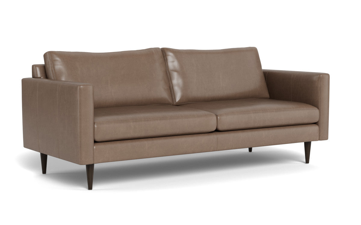 Wallace 85" Leather Untufted Sofa - Hudson Ash