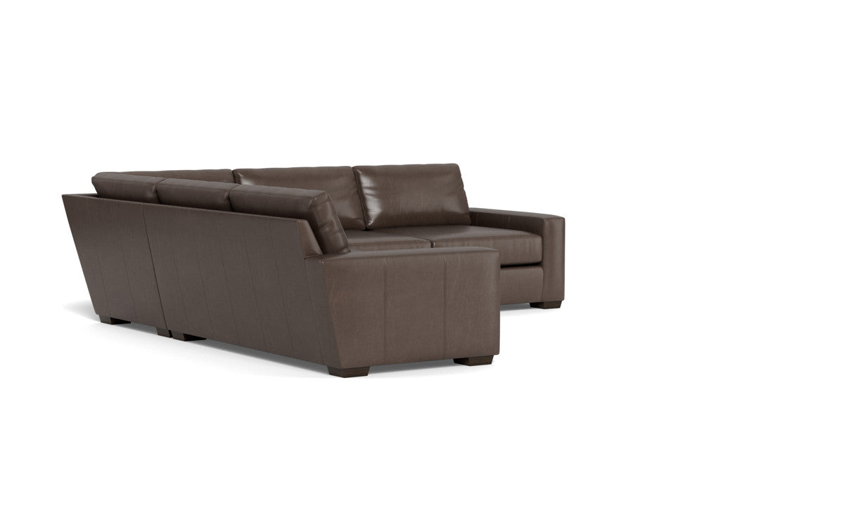 Mas Mesa 127" Deep Leather Corner Sectional - Hudson Iron
