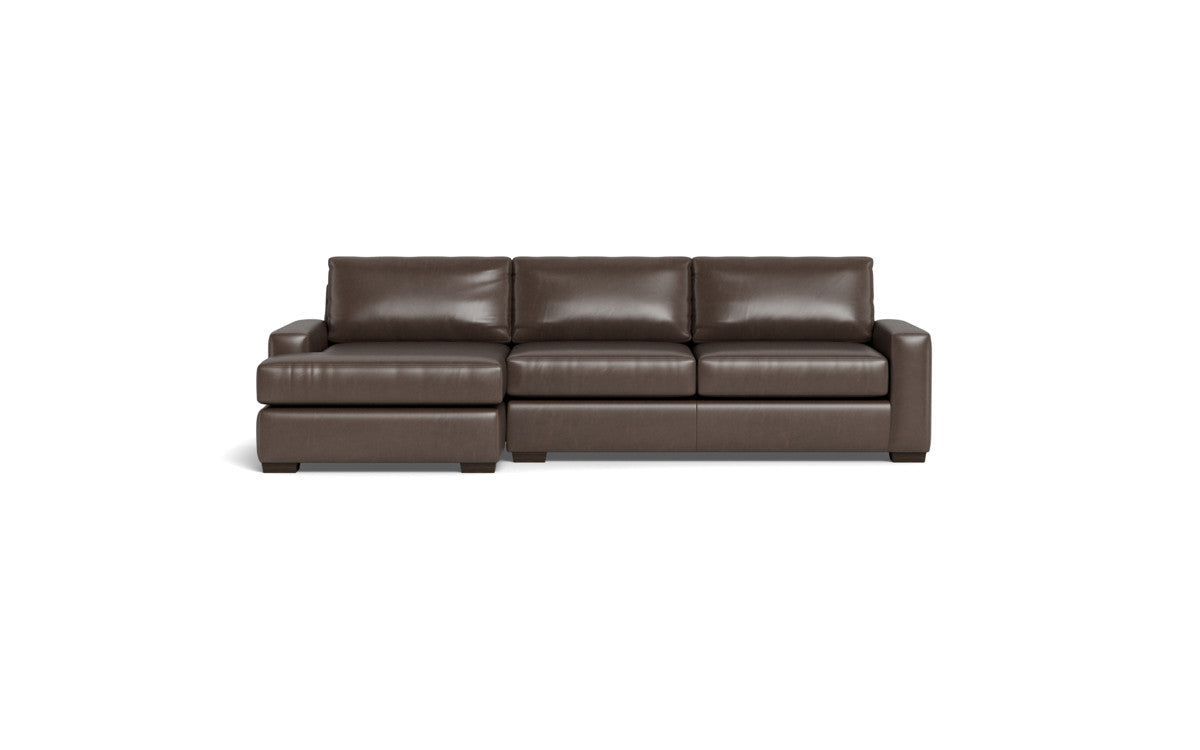 Mas Mesa 123" Deep Leather Left Chaise Sectional - Hudson Iron